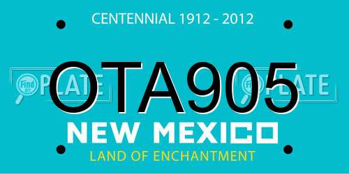 OTA905 New Mexico License Plate