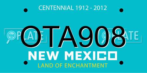 OTA908 New Mexico License Plate
