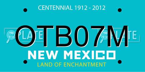 OTB07M New Mexico License Plate