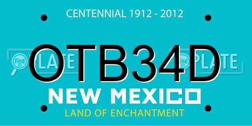 OTB34D New Mexico License Plate