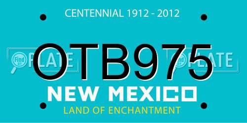 OTB975 New Mexico License Plate