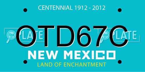 OTD67C New Mexico License Plate