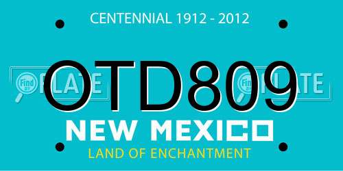 OTD809 New Mexico License Plate