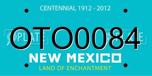 OTO0084 New Mexico License Plate