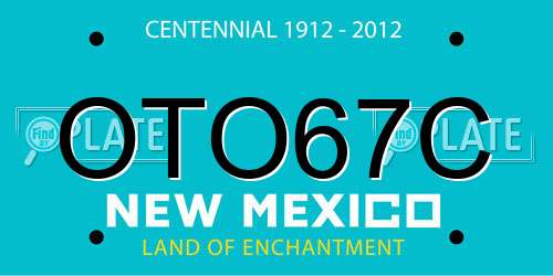 OTO67C New Mexico License Plate