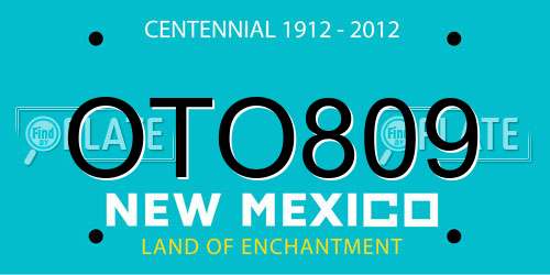 OTO809 New Mexico License Plate