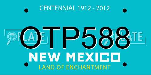 OTP588 New Mexico License Plate