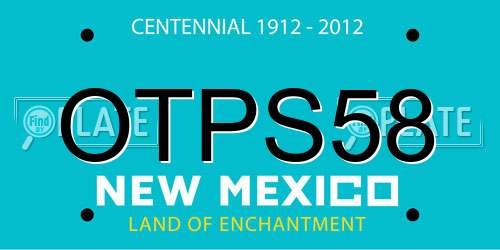 OTPS58 New Mexico License Plate