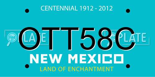 OTT58C New Mexico License Plate