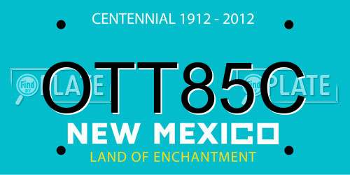OTT85C New Mexico License Plate