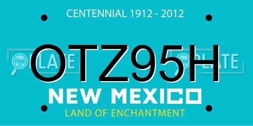 OTZ95H New Mexico License Plate
