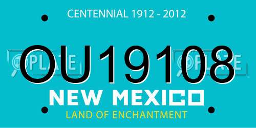 OU19108 New Mexico License Plate