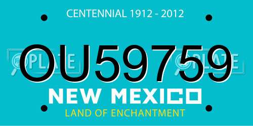 OU59759 New Mexico License Plate