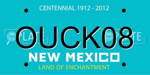 OUCK08 New Mexico License Plate