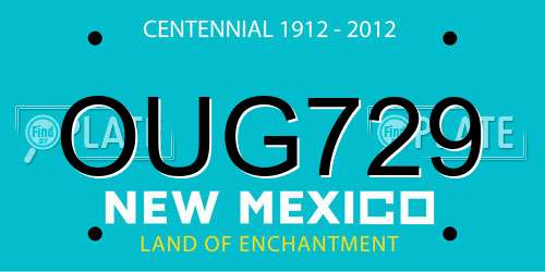OUG729 New Mexico License Plate