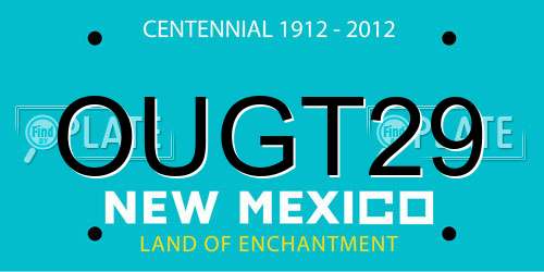 OUGT29 New Mexico License Plate