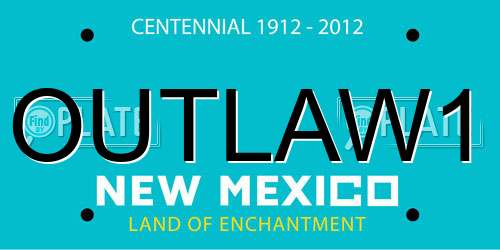 OUTLAW1 New Mexico License Plate