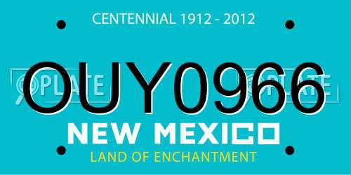OUY0966 New Mexico License Plate