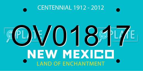 OV01817 New Mexico License Plate