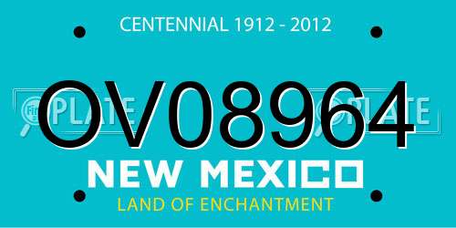 OV08964 New Mexico License Plate