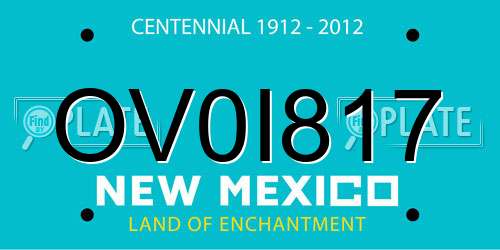 OV0I817 New Mexico License Plate