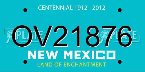 OV21876 New Mexico License Plate