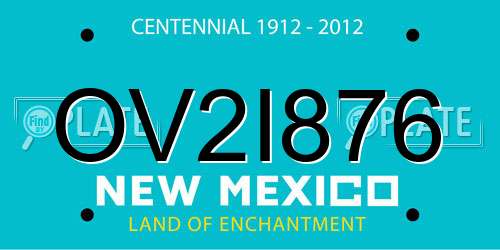 OV2I876 New Mexico License Plate