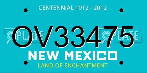 OV33475 New Mexico License Plate