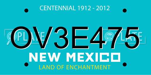 OV3E475 New Mexico License Plate