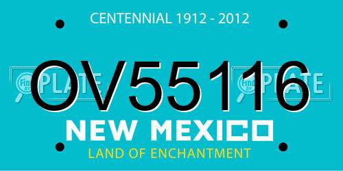 OV55116 New Mexico License Plate