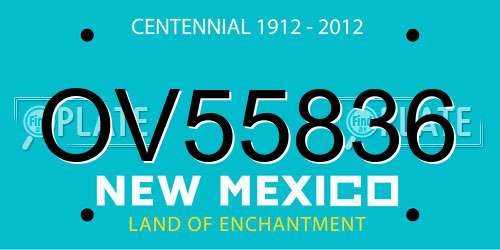 OV55836 New Mexico License Plate