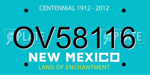 OV58116 New Mexico License Plate