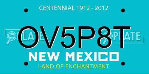 OV5P8T New Mexico License Plate