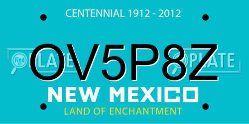 OV5P8Z New Mexico License Plate