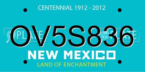 OV5S836 New Mexico License Plate