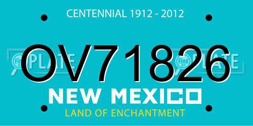 OV71826 New Mexico License Plate