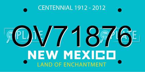 OV71876 New Mexico License Plate