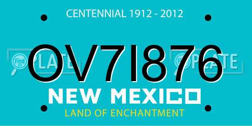 OV7I876 New Mexico License Plate