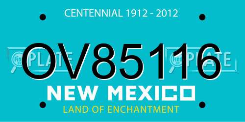 OV85116 New Mexico License Plate