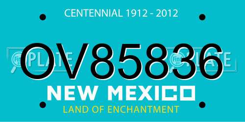 OV85836 New Mexico License Plate
