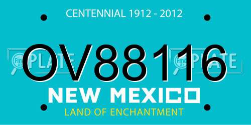 OV88116 New Mexico License Plate