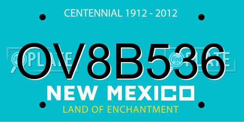 OV8B536 New Mexico License Plate