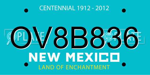 OV8B836 New Mexico License Plate