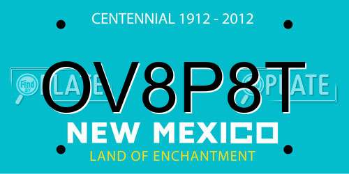 OV8P8T New Mexico License Plate