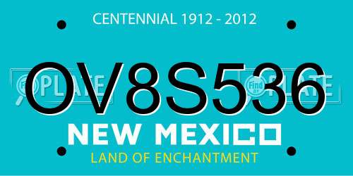 OV8S536 New Mexico License Plate