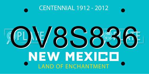 OV8S836 New Mexico License Plate