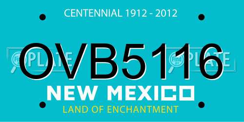 OVB5116 New Mexico License Plate