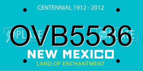 OVB5536 New Mexico License Plate