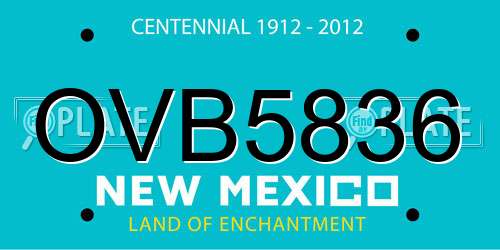 OVB5836 New Mexico License Plate
