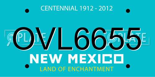 OVL6655 New Mexico License Plate